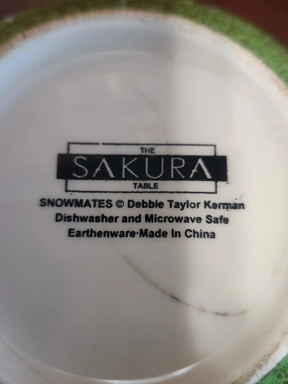 Sakura Green Snowman Ceramic Holiday Bowl